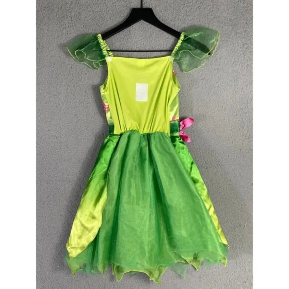 Disney Tinker Bell Green Fairy Costume Dress Girls Medium Party Princess Outfit - Picture 11 of 11